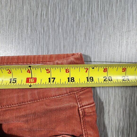 Soft Surroundings Pull On Jeans L Rusty Red Straight High Rise Comfort Waist - Picture 9 of 12